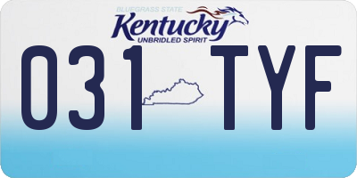 KY license plate 031TYF