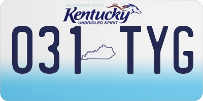 KY license plate 031TYG