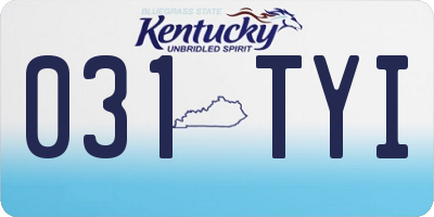 KY license plate 031TYI