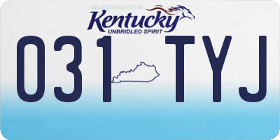 KY license plate 031TYJ