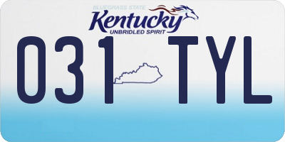 KY license plate 031TYL