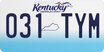 KY license plate 031TYM