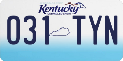 KY license plate 031TYN