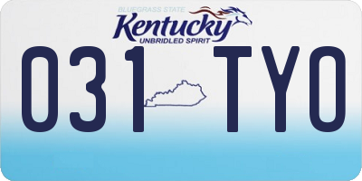KY license plate 031TYO