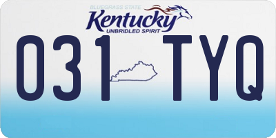 KY license plate 031TYQ
