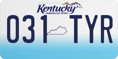 KY license plate 031TYR