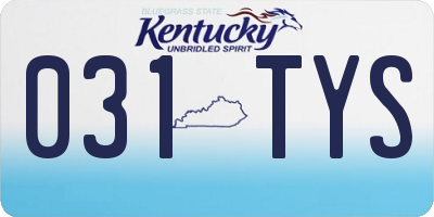 KY license plate 031TYS