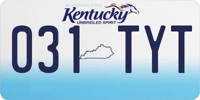 KY license plate 031TYT