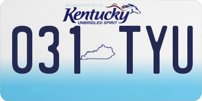 KY license plate 031TYU
