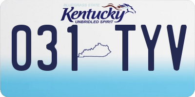 KY license plate 031TYV
