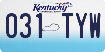 KY license plate 031TYW