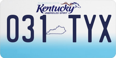 KY license plate 031TYX