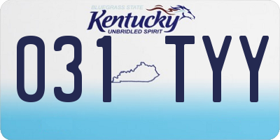 KY license plate 031TYY
