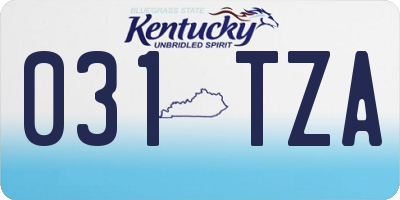KY license plate 031TZA