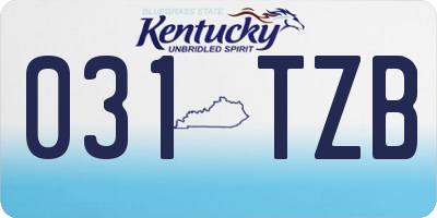 KY license plate 031TZB
