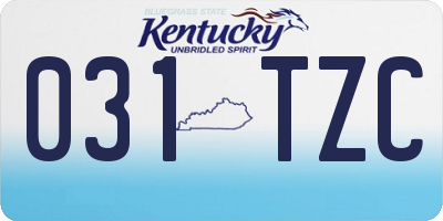 KY license plate 031TZC