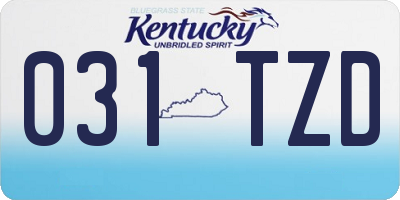 KY license plate 031TZD