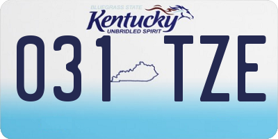 KY license plate 031TZE
