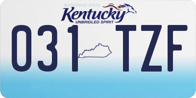 KY license plate 031TZF