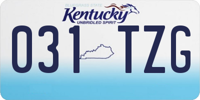 KY license plate 031TZG