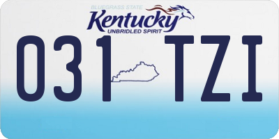 KY license plate 031TZI