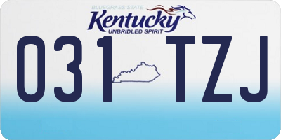 KY license plate 031TZJ