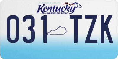 KY license plate 031TZK
