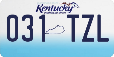 KY license plate 031TZL