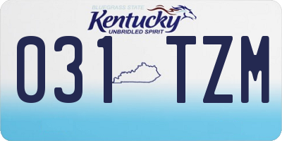 KY license plate 031TZM
