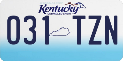 KY license plate 031TZN