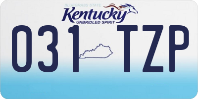 KY license plate 031TZP