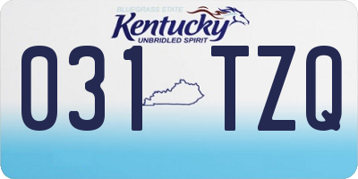 KY license plate 031TZQ