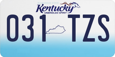 KY license plate 031TZS