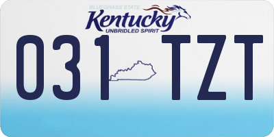 KY license plate 031TZT