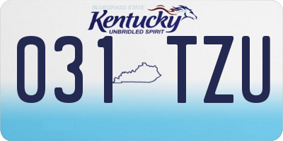 KY license plate 031TZU