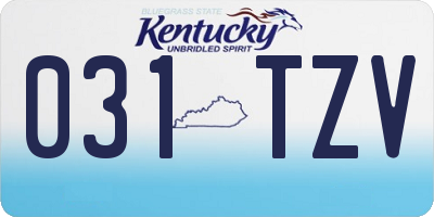 KY license plate 031TZV