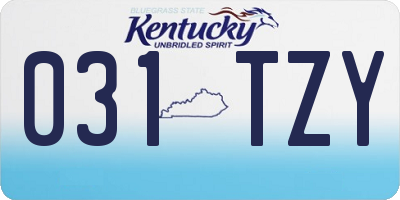 KY license plate 031TZY