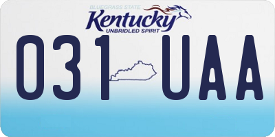 KY license plate 031UAA