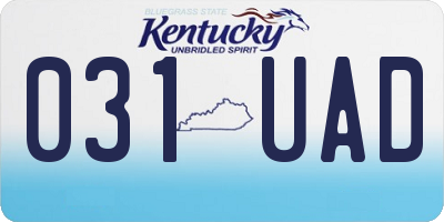 KY license plate 031UAD
