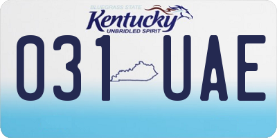 KY license plate 031UAE