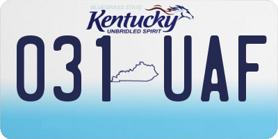 KY license plate 031UAF