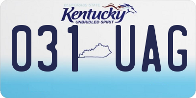 KY license plate 031UAG