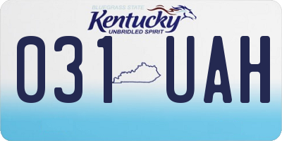 KY license plate 031UAH