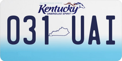 KY license plate 031UAI
