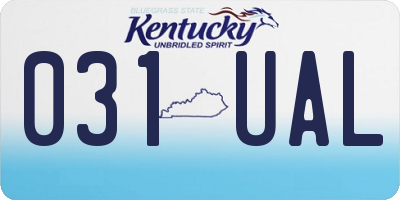 KY license plate 031UAL