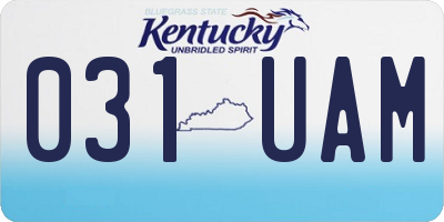 KY license plate 031UAM