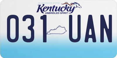 KY license plate 031UAN