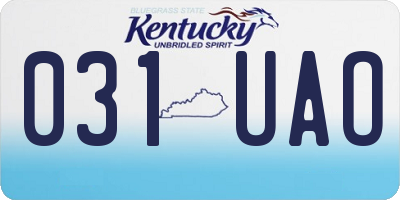 KY license plate 031UAO