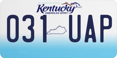 KY license plate 031UAP