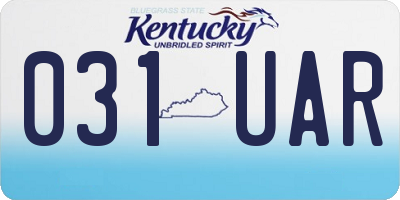 KY license plate 031UAR